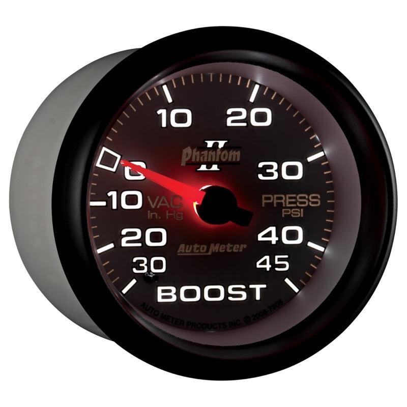 Load image into Gallery viewer, Autometer Phantom II 2-5/8in 30INHG-45PSI Phantom Mechanical Boost/Vacuum Gauge
