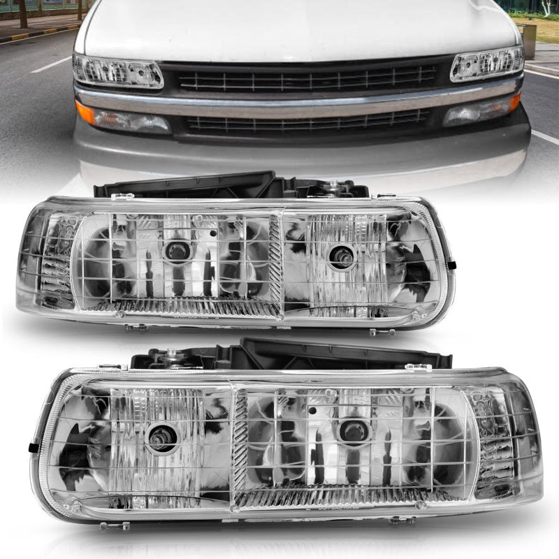 Load image into Gallery viewer, ANZO 1999-2002 Chevrolet Silverado 1500 Crystal Headlights Chrome
