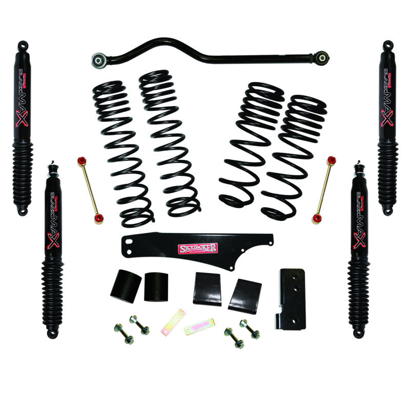Load image into Gallery viewer, Skyjacker 2007-2018 Jeep Wrangler JK 4 Door 4WD Long Travel 3.5in-4in Lift Kit w/Black Max Shocks
