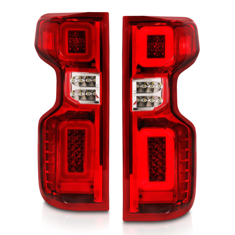 Load image into Gallery viewer, Anzo 19-21 Chevy Silverado Full LED Tailights Chrome Housing Red/Clear Lens G2 (w/C Light Bars)
