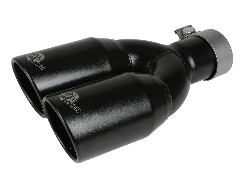 Load image into Gallery viewer, aFe MACH Force-Xp 409 Stainless Steel Clamp-on Exhaust Tip 2.5in Inlet 3.5in Outlet - Black
