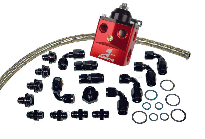 Load image into Gallery viewer, Aeromotive A4 Dual Carburetor Regulator (P/N 13203) Kit (Incl. Reg/Hose/Hose Ends/Fittings)
