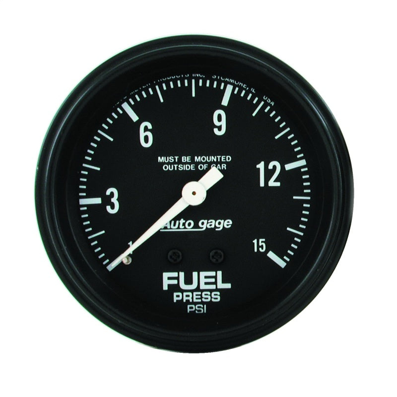 Load image into Gallery viewer, AutoMeter Gauge Fuel Pressure 2-5/8in. 0-15PSI Mechanical Black Autogage
