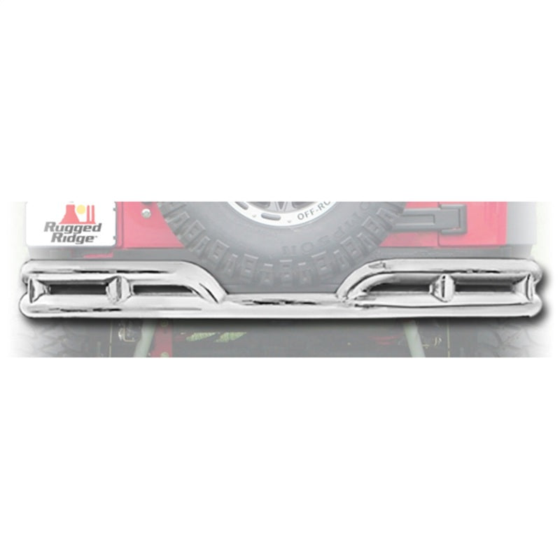 Load image into Gallery viewer, Rugged Ridge 3in Double Rear Tube Bumper 07-18 Jeep Wrangler
