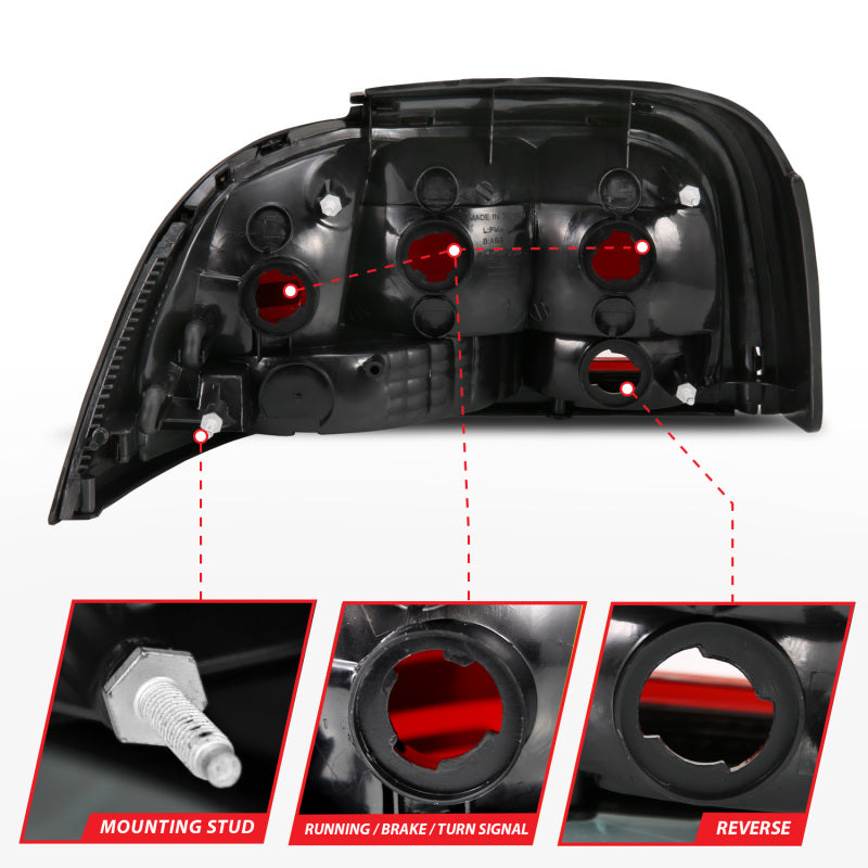 Load image into Gallery viewer, ANZO 1994-1998 Ford Mustang Taillight Dark Red Lens (OE Style)
