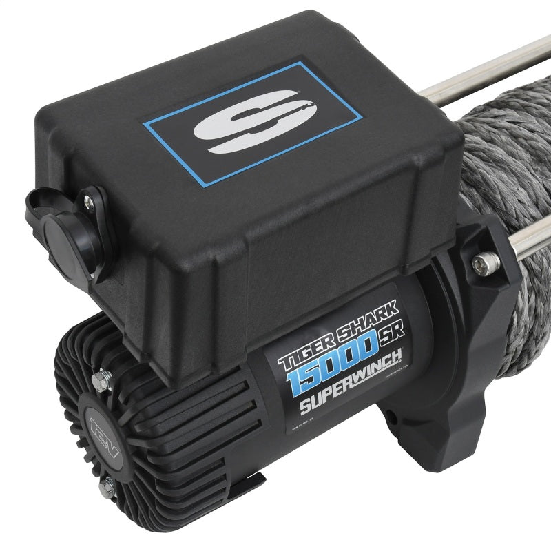 Load image into Gallery viewer, Superwinch 15000 LBS 12V DC 15/32in x 78ft Synthetic Rope Tiger Shark 15000SR Winch

