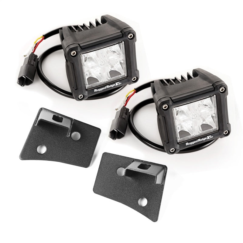 Load image into Gallery viewer, Rugged Ridge 07-18 Jeep Wrangler JK Dual Cube Windshield LED Kit w/ Brackets
