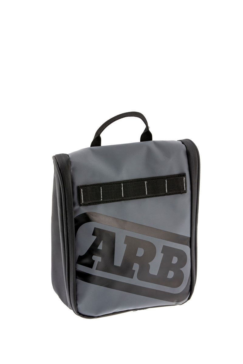 Load image into Gallery viewer, ARB Toiletries Bag Charcoal Finish w/ Red Highlights PVC Outer Shell Mesh Pockets Mirror
