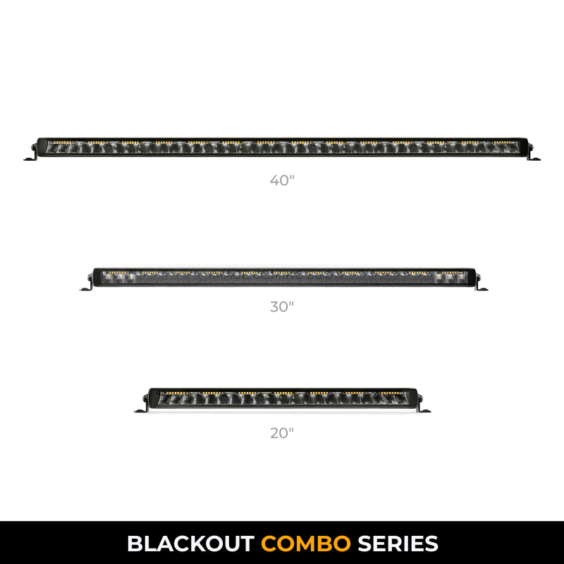 Load image into Gallery viewer, Go Rhino Xplor Blackout Combo Series Sgl Row LED Light Bar w/Amber (Side/Track Mount) 31.5in. - Blk
