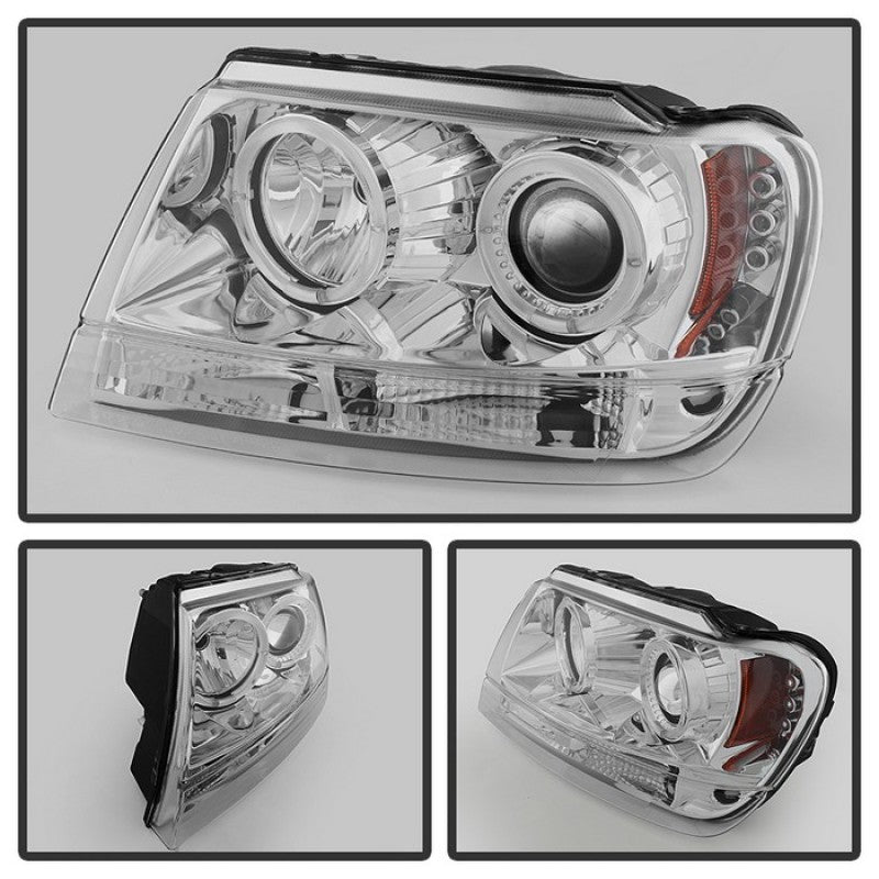 Load image into Gallery viewer, Spyder Jeep Grand Cherokee 99-04 Projector Headlights LED Halo LED Chrm - PRO-YD-JGC99-HL-C
