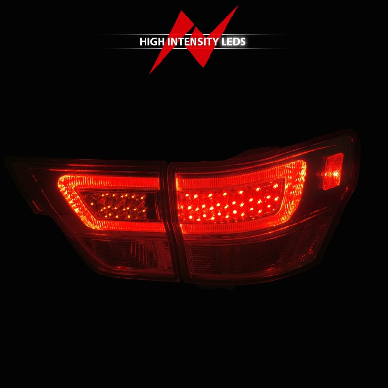 Load image into Gallery viewer, ANZO 11-13 Jeep Grand Cherokee LED Taillights w/ Lightbar Chrome Housing/Clear Lens 4pcs
