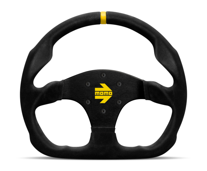 Momo MOD30 Steering Wheel 320 mm -  Black Suede/Black Spokes/1 Stripe