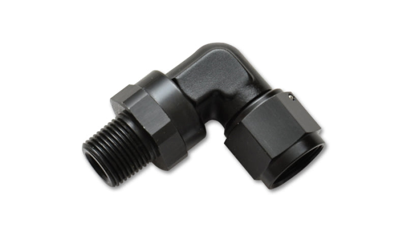 Load image into Gallery viewer, Vibrant -4AN to 1/4in NPT Female Swivel 90 Degree Adapter Fitting
