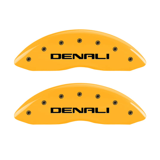 MGP 4 Caliper Covers Engraved Front & Rear Denali Yellow Finish Black Char 2003 GMC Safari