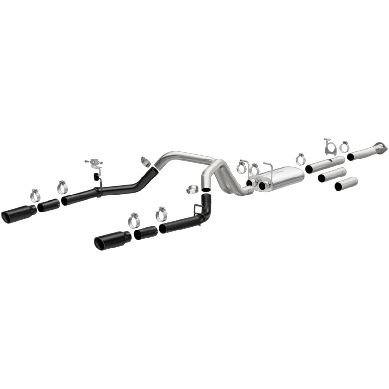 Load image into Gallery viewer, MagnaFlow 11-19 Chevrolet Silverado 2500/3500 HD V8-6.0L Dual Split Cat-Back Exhaust w/Black Tips
