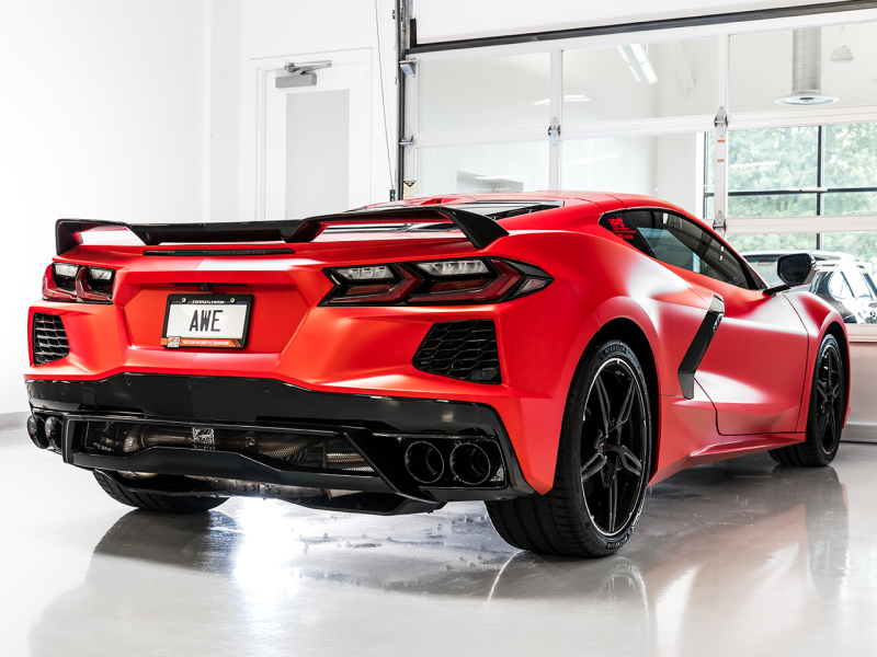 Load image into Gallery viewer, AWE Tuning 2020 Chevrolet Corvette (C8) Touring Edition Exhaust - Quad Diamond Black Tips
