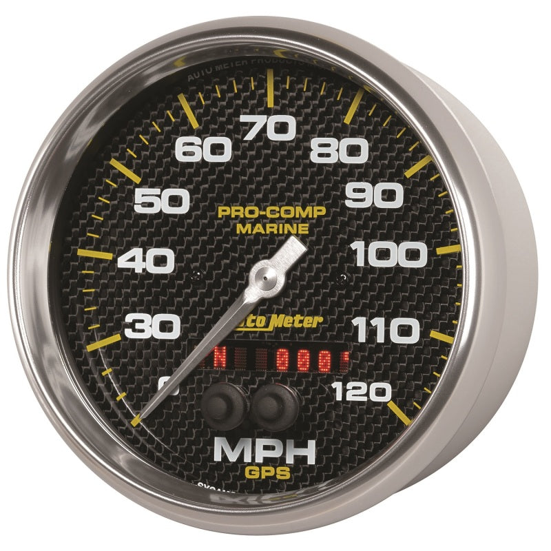 Load image into Gallery viewer, Autometer Marine Carbon Fiber 5in 120mph GPS Speedometer
