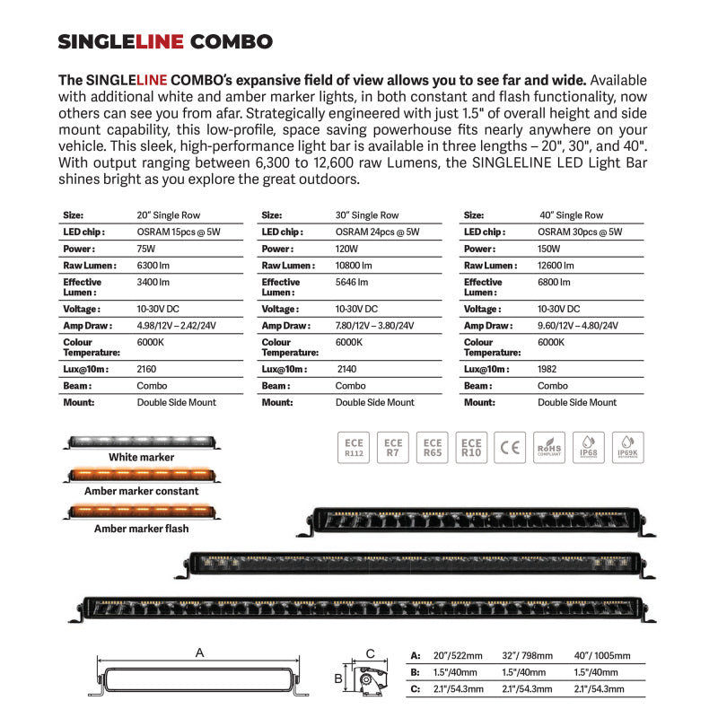 Load image into Gallery viewer, Go Rhino Xplor Blackout Combo Series Sgl Row LED Light Bar w/Amber (Side/Track Mount) 39.5in. - Blk
