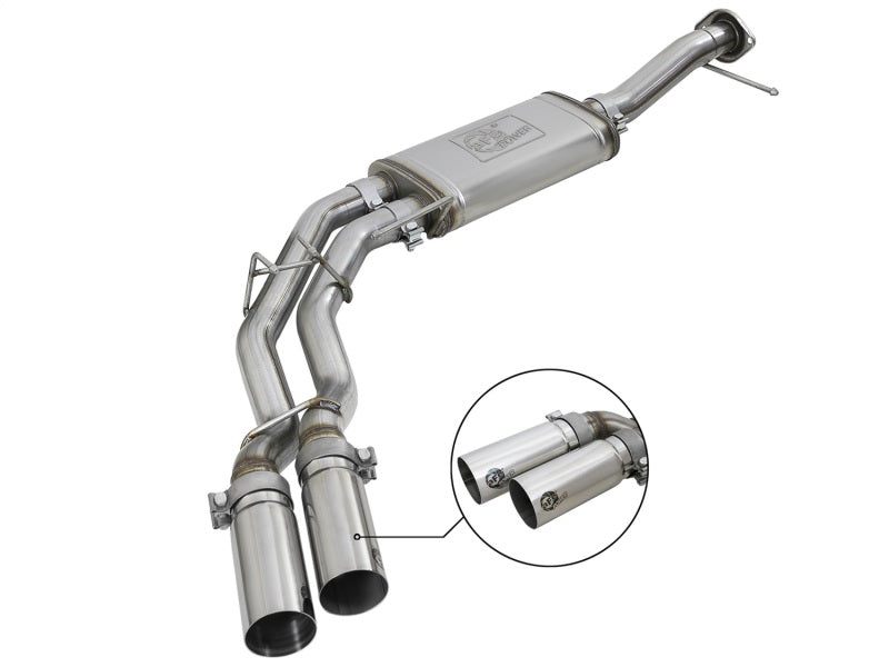 Load image into Gallery viewer, aFe Rebel Series 3in. to 2.5in. 409 SS C/B Exhaust 11-14 Ford F-150 V6-3.5L (tt) - Polished Tip
