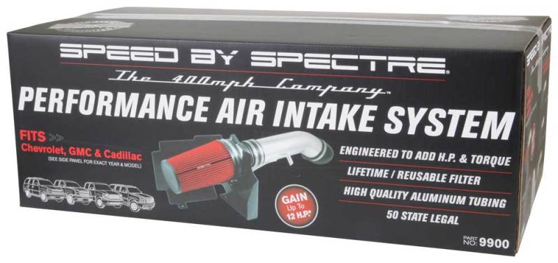 Load image into Gallery viewer, Spectre 99-07 GM Truck V8-4.8/5.3/6.0L F/I Air Intake Kit - Clear Anodized w/Red Filter
