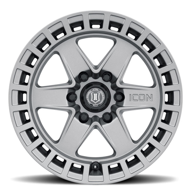 Load image into Gallery viewer, ICON Raider 17x8.5 6x5.5 0mm Offset 4.75in BS Titanium Wheel
