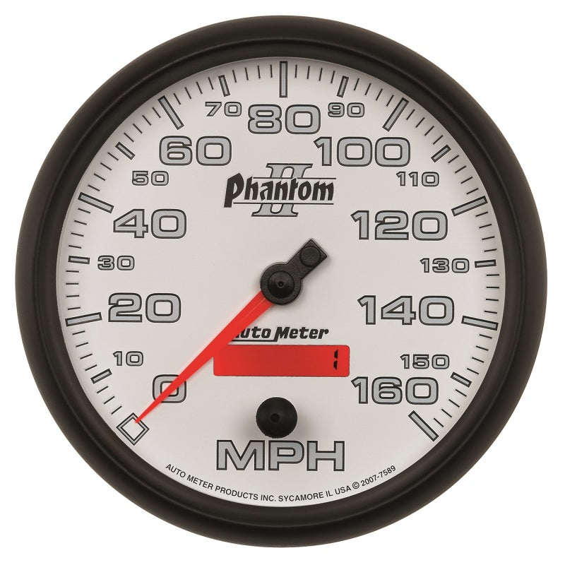 Load image into Gallery viewer, Autometer Phantom II 5in Electrical Programmable Speedometer 150MPH
