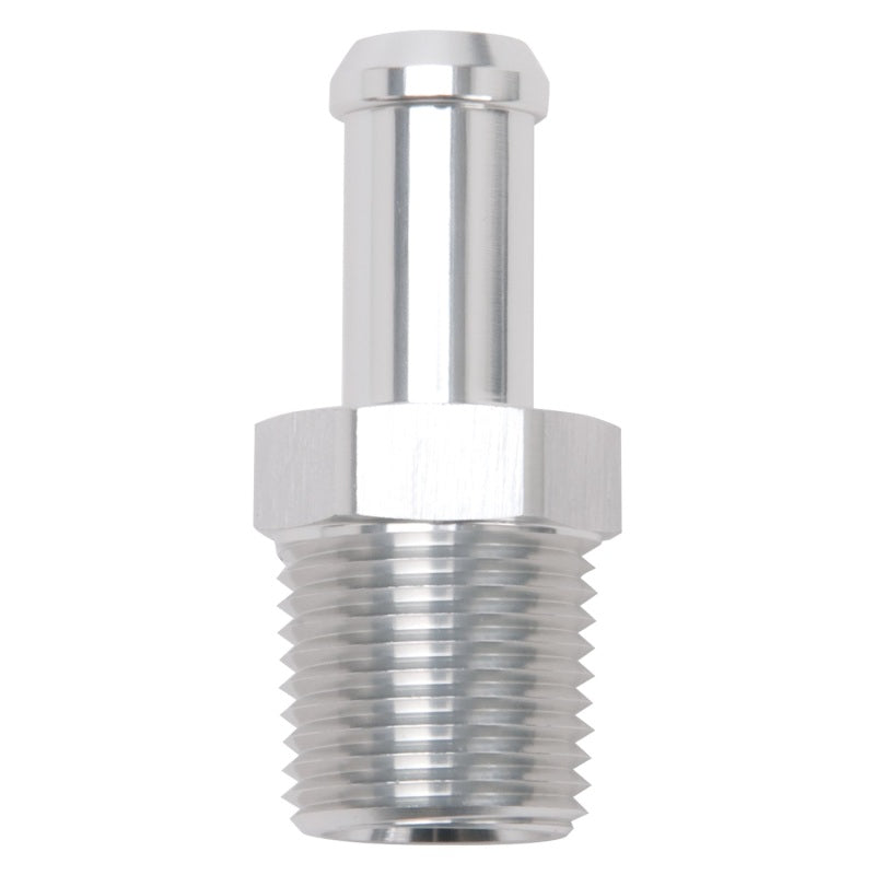 Load image into Gallery viewer, Edelbrock Hose End Straight 1/2In NPT to 1/2In Barb Clear Anodize
