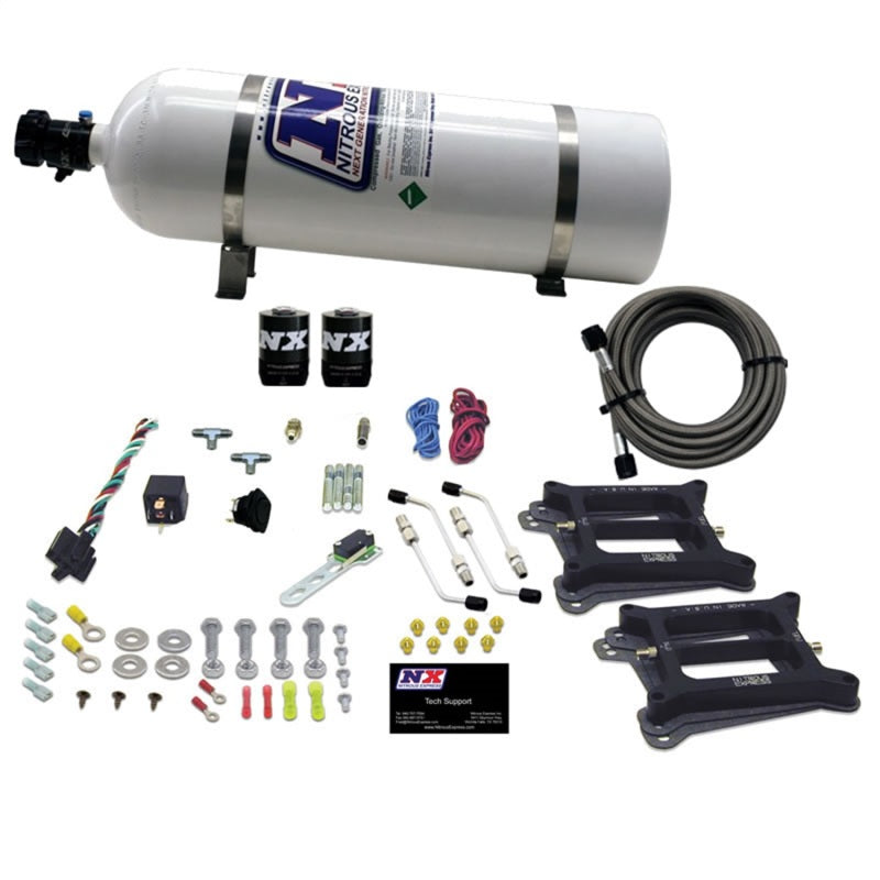 Load image into Gallery viewer, Nitrous Express Dual/4150/Gasoline Nitrous Kit (50-300HP) w/15lb Bottle
