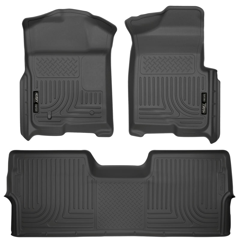 Load image into Gallery viewer, Husky Liners 09-12 Ford F-150 Super Crew Cab WeatherBeater Combo Black Floor Liners
