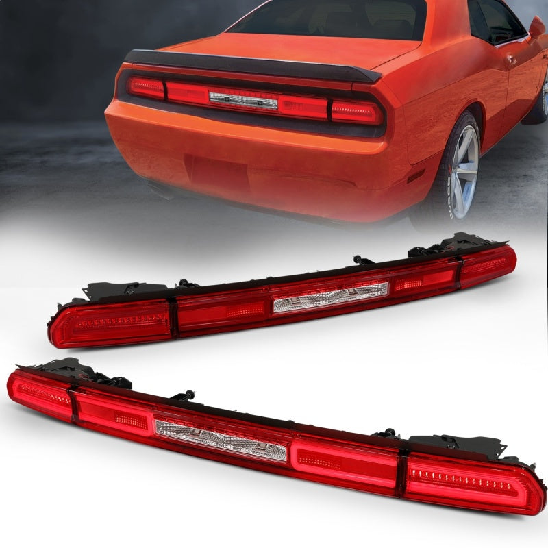 Load image into Gallery viewer, ANZO 08-10 Dodge Challenger LED Taillights - Red/Clear w/Sequential Turn Signal
