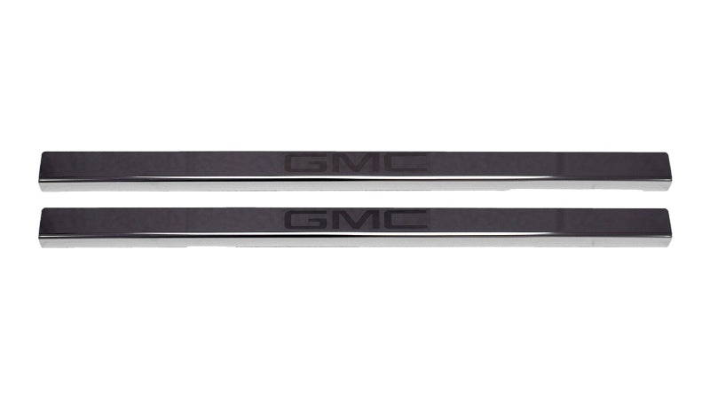 Load image into Gallery viewer, Putco 2020 GMC Sierra LD/HD Dbl/Regular Cab w/ GMC Etching (2pcs) Black Platinum Door Sills
