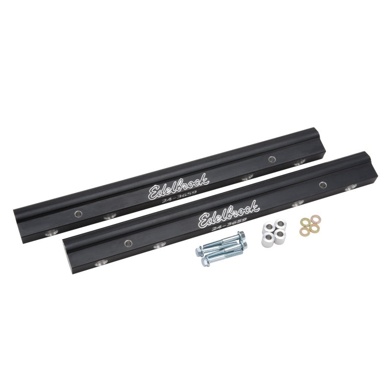 Load image into Gallery viewer, Edelbrock Fuel Rail Kit for Use w/ 70855 BBC Tunnel Ram Manifold (4) -8 An Female Ends
