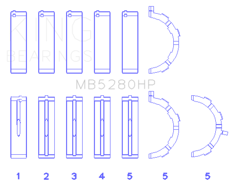Load image into Gallery viewer, King Engine Bearings Ford Prod. V8 4.6L/5.4L (Size 0.25) Performance Main Bearing Set
