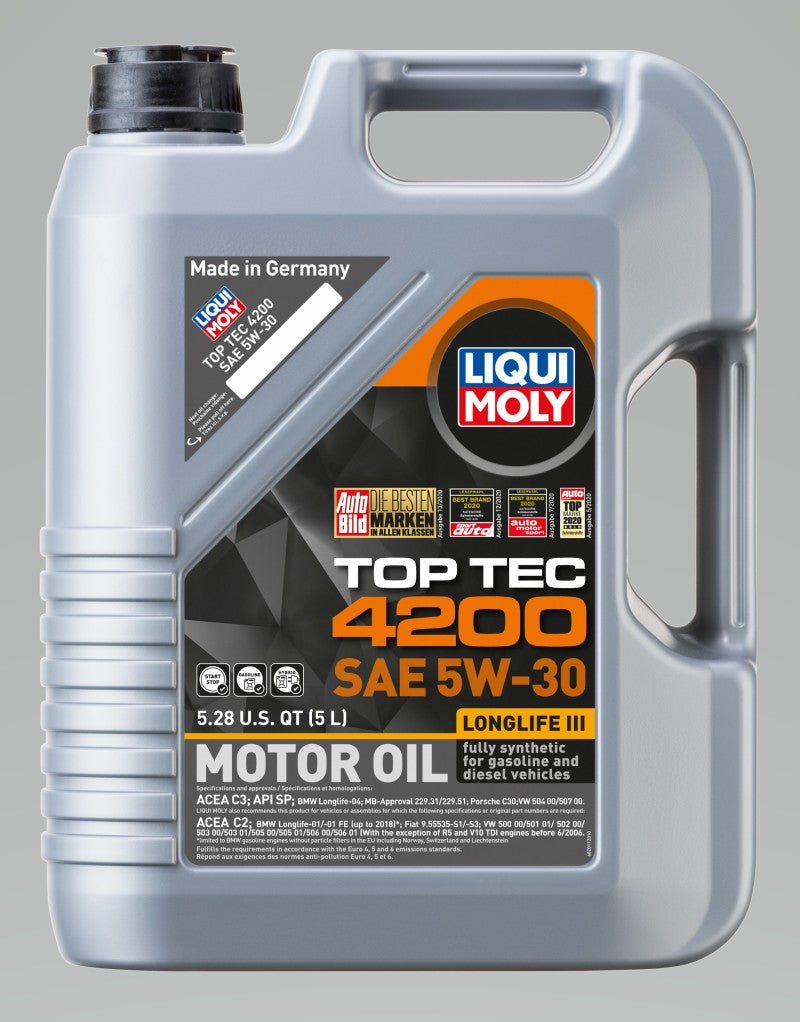Load image into Gallery viewer, LIQUI MOLY 5L Top Tec 4200 New Generation Motor Oil SAE 5W30
