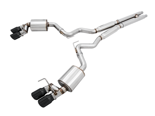 AWE Tuning 2018+ Ford Mustang GT (S550) Cat-Back Exhaust - Touring Edition (Quad Diamond Black Tips)