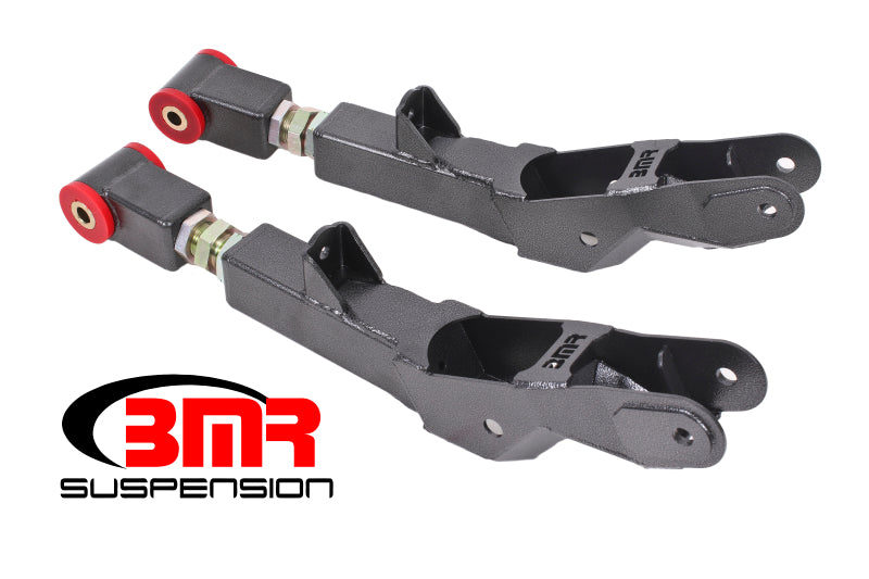 Load image into Gallery viewer, BMR 10-15 5th Gen Camaro Rear Lower Control Arms On-Car Adj. (Polyurethane) - Black Hammertone
