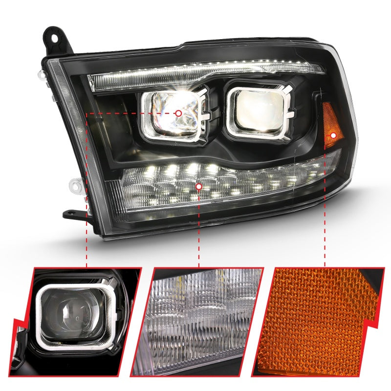 Load image into Gallery viewer, ANZO 2009-2018 Dodge Ram 1500 Projector H.L. Switchback Chrome Amber

