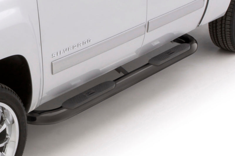 Load image into Gallery viewer, Lund 03-09 Dodge Ram 2500 Quad Cab 4in. Oval Curved Steel Nerf Bars - Black

