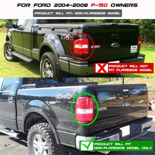 xTune Ford F150 Styleside 04-08 LED Tail Lights Red Clear ALT-ON-FF15004-LED-RC