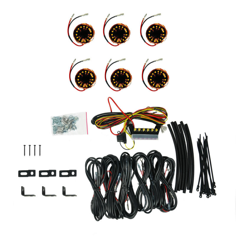 Load image into Gallery viewer, KC HiLiTES Cyclone V2 LED - Rock Light - 6-Light System - Amber - 5W Flood Beam
