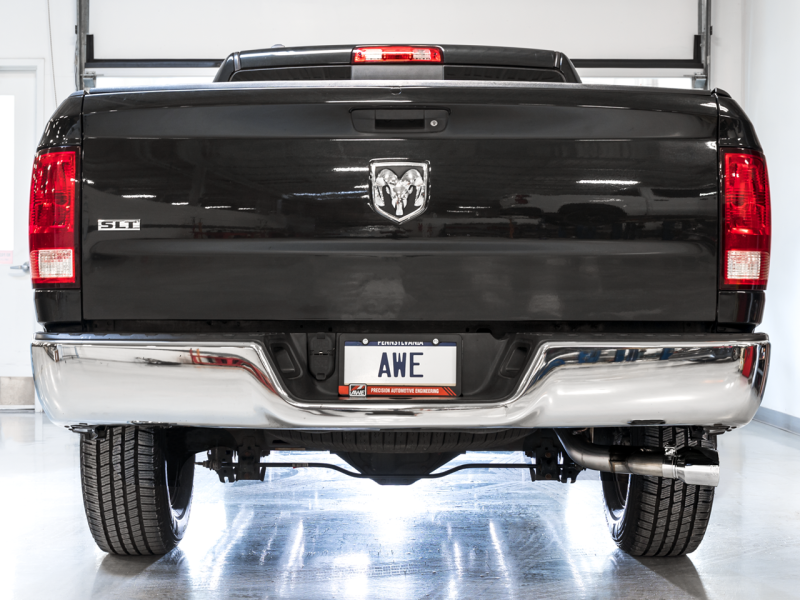 Load image into Gallery viewer, AWE Tuning 09-18 RAM 1500 5.7L (w/o Cutouts) 0FG Single Side Exit Cat-Back Exhaust - Chrome Tips
