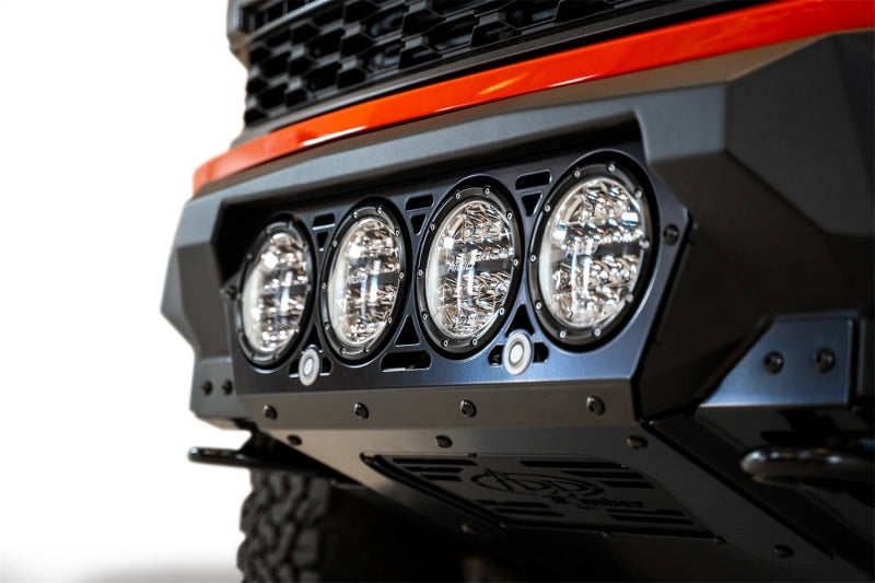 Load image into Gallery viewer, Addictive Desert Designs 2021+ Ford Raptor Bomber Front Bumper w/ 4 Rigid 360 6in Light Mounts
