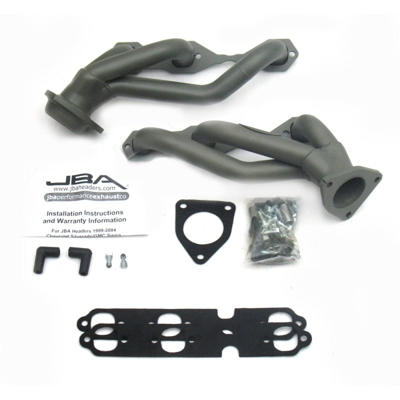 Load image into Gallery viewer, JBA 03-13 GM Truck 4.3L V6 1-1/2in Primary Ti Ctd Cat4Ward Header
