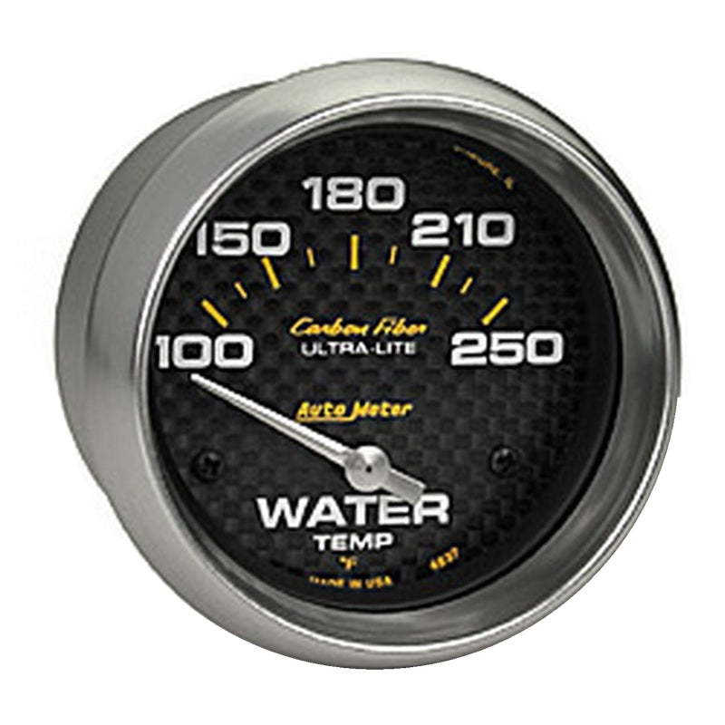 Load image into Gallery viewer, AutoMeter Gauge Water Temp 2-5/8in (66.7mm) 100-250F Electric Carbon Fiber

