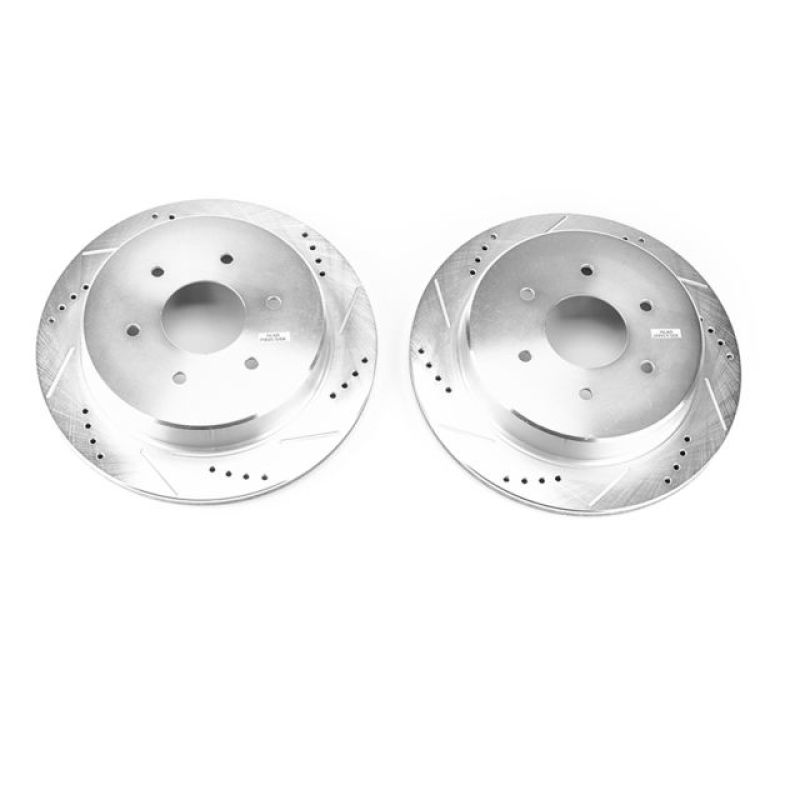 Load image into Gallery viewer, Power Stop 17-18 Nissan Titan Rear Evolution Drilled &amp; Slotted Rotors - Pair
