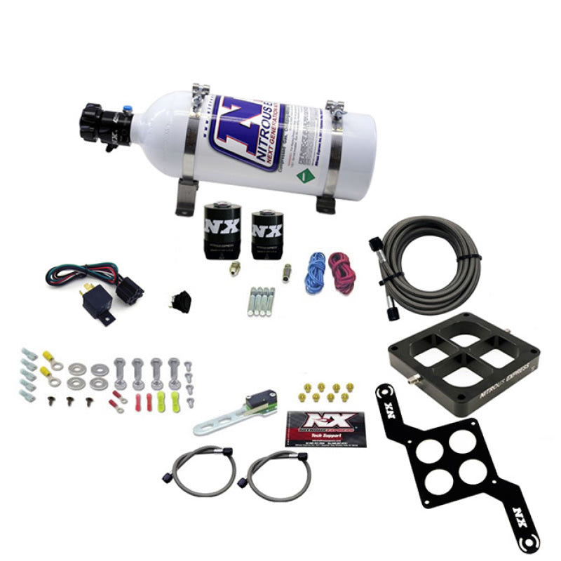 Load image into Gallery viewer, Nitrous Express Dominator Single Entry Billet Crossbar RNC Nitrous Kit (250-750HP) w/5lb Bottle
