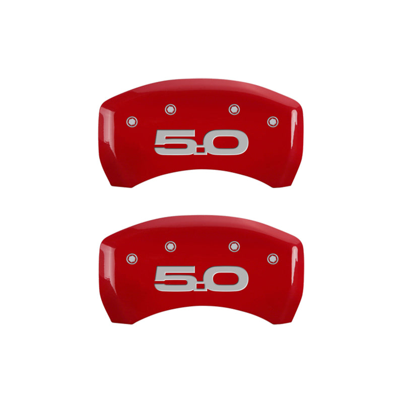 Load image into Gallery viewer, MGP Rear set 2 Caliper Covers Engraved Rear 2015/50 Red finish silver ch
