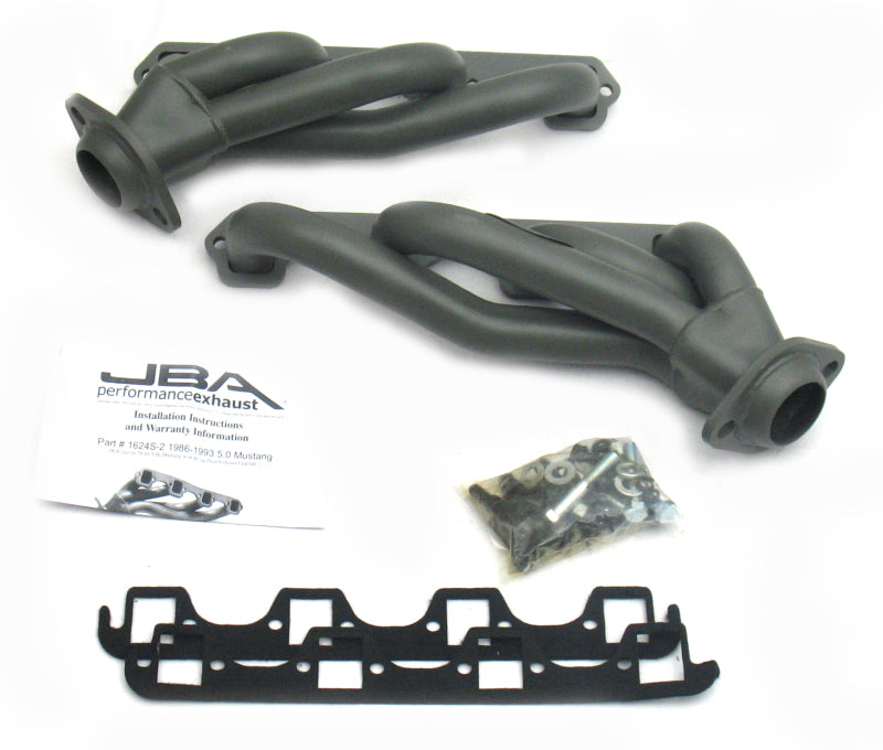 Load image into Gallery viewer, JBA 86-93 Ford Mustang 5.0L SBF 1-5/8in Primary Ti Ctd Cat4Ward Header
