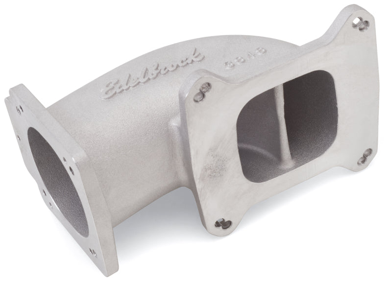 Load image into Gallery viewer, Edelbrock Low Profile Intake Elbow 90mm Throttle Body to Square-Bore Flange As-Cast Finish
