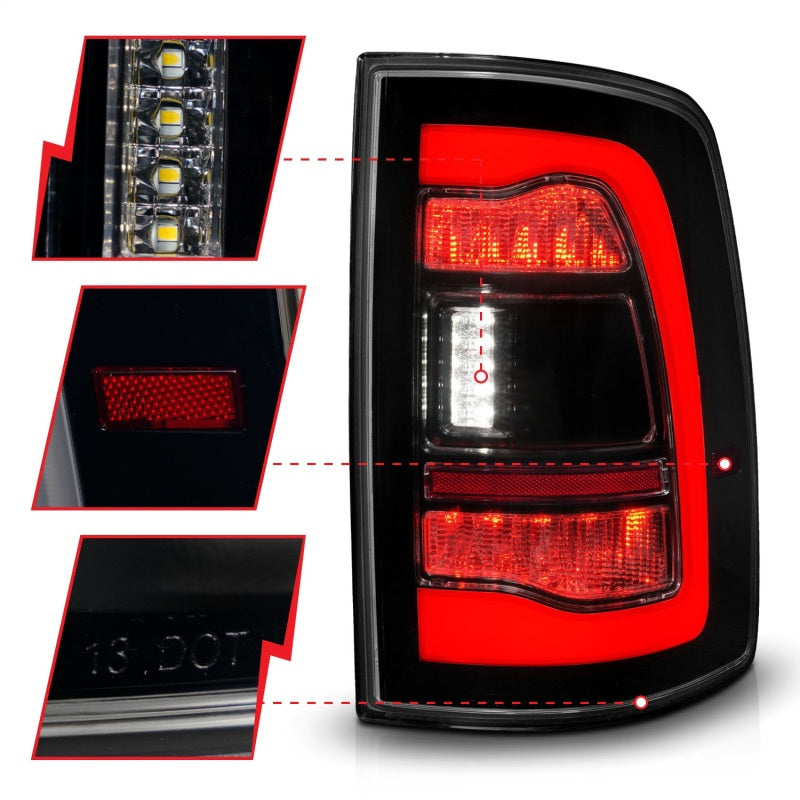 Load image into Gallery viewer, ANZO 09-18 Dodge Ram 1500 Sequential LED Taillights Smoke Black
